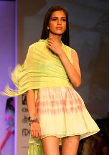 A model showcasing a designer Pashma's creation at the Wills Lifestyle India Fashion Week-Spring summer 2011, in New Delhi on Tuesday 26 Oct 2010