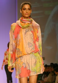 A model showcasing a designer Pashma's creation at the Wills Lifestyle India Fashion Week-Spring summer 2011, in New Delhi on Tuesday 26 Oct 2010