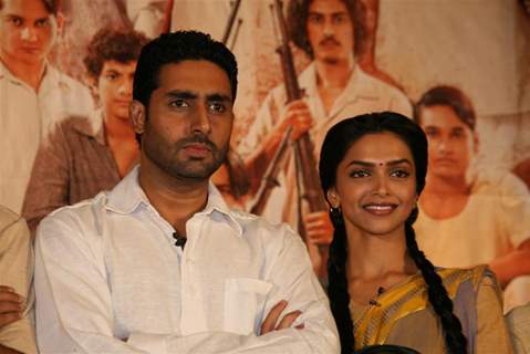 Abhishek and Deepika at Audio release of 'Khelein Hum Jee Jaan Sey'