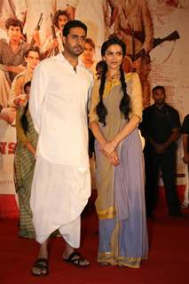 Abhishek and Deepika at Audio release of 'Khelein Hum Jee Jaan Sey'