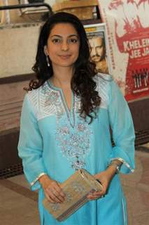 Juhi Chawala at the  Special screening of the Ramayana - The Epic for intellectually impaired children at Roxcy Cinema , Mumbai