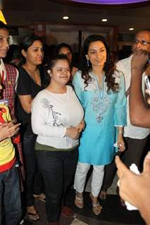 Juhi Chawala at the  Special screening of the Ramayana - The Epic for intellectually impaired children at Roxcy Cinema , Mumbai