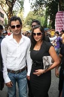 Sania Mirza and Shoaib Malik at Manzoor Khan make-up lounge launch at Malad