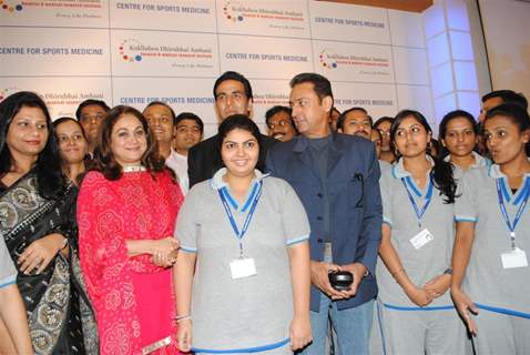 Anil Ambani, Tina Ambani and Akshay Kumar at Dhirubai Ambani Hospital to Launch Centre for Sport Medicine at Ambani Hospital