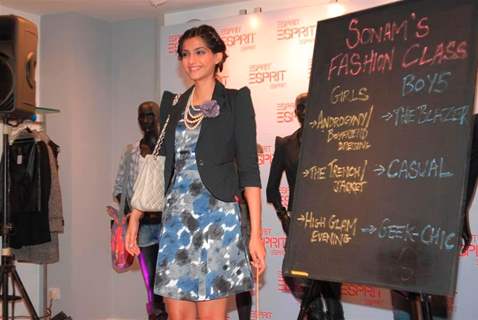 Sonam Kapoor at Esprit store in Bandra