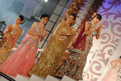 Models walk the ramp at Aamby Valley India Bridal Week day 2