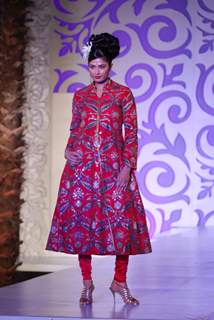 Model Walks for fashion designer Ashima Leena at Aamby Valley Indian Bridal Week day 4