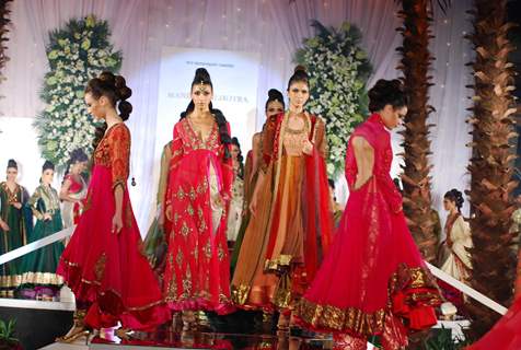 Models Walk for fashion designer Manish Malhotra at Aamby Valley Indian Bridal Week day 5