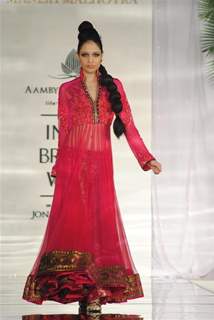 Model Walks for fashion designer Manish Malhotra at Aamby Valley Indian Bridal Week day 5