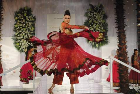 Model Walks for fashion designer Manish Malhotra at Aamby Valley Indian Bridal Week day 5