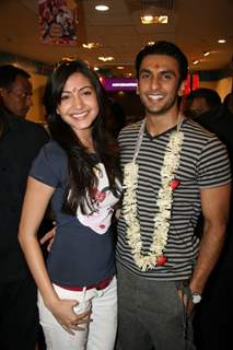 Anushka Sharma and Ranveer Singh at Music launch of Movie Band Baaja Baaraat at Reliance Trends