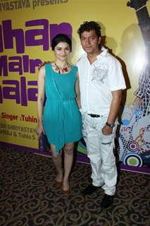 Aadesh Shrivastava and Prachi Desai at the album launch of &quot;Kahan Main Chala&quot; at Sun N Sand