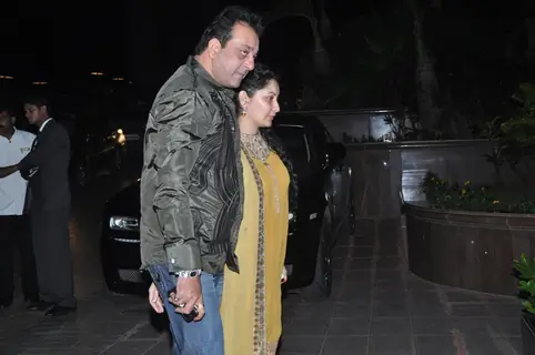 Sanjay Dutt with his wife at Baba Dewan's Birthday bash, Taj Land's End