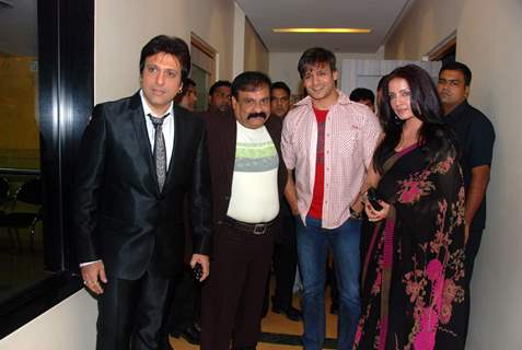 Govinda, Celina and Vivek at Country Club New Year Party Press Meet at Andheri