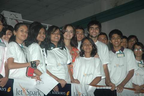 Dia Mirza at the launch of Jet Spark in Goregaon