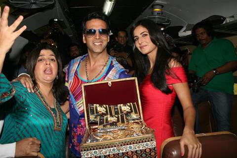 Akshay, Farah and Katrina at Tees Maar Khan music launch