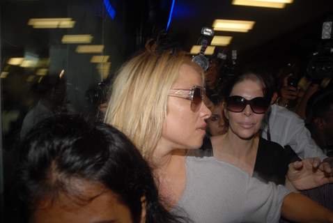 Pamela Anderson arrives in India for Bigg Boss 4 at the Mumbai International Airport