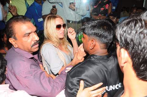 Pamela Anderson arrives in India for Bigg Boss 4 at the Mumbai International Airport