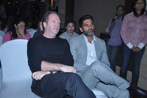 Sunil Shetty at Bryan Adams live concert press meet at Grand Hyatt, Mumbai