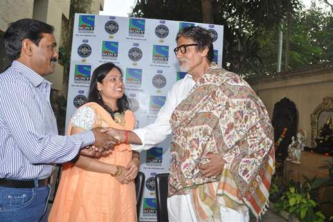 Amitabh Bachchan with Kaun Banega Crorepati's grand winner Rahat Taslim