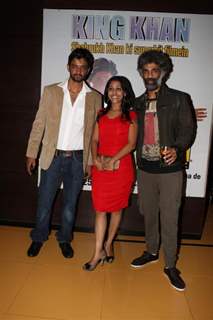 Makrand, Sanjay Dadheech and Preetika at Shahrukh Bola Khoobsurat Hai Tu film premiere at Cinemax