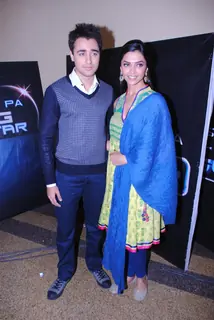 Deepika Padukone & Imraan Khan on the sets of Sa Re Ga Ma Pa.................
