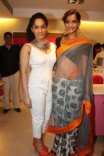 Sonam Kapoor at innaguration of fashion designer Masaba Gupta's first standalone store''MASABA''