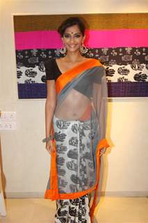 Sonam Kapoor at innaguration of fashion designer Masaba Gupta's first standalone store''MASABA''