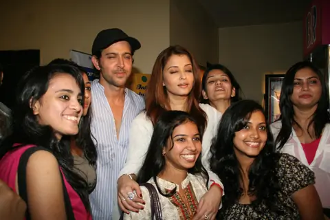 Hrithik and Aishwarya at Guzarish special screening of Guzaarish for special kids and paraplegic patients including John Julius at PVR Cinemas in Juhu, Mumbai on Tuesday November 23rd evening