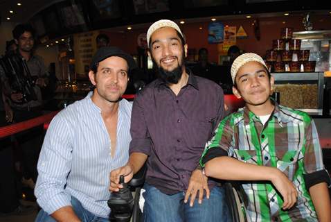 Hrithik Roshani at special show of Guzaarish for special kids and paraplegic patients at PVR Cinemas in Juhu, Mumbai