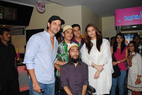 Hrithik Roshan and Aishwarya Rai at special show of Guzaarish for special kids and paraplegic patients at PVR Cinemas in Juhu, Mumbai