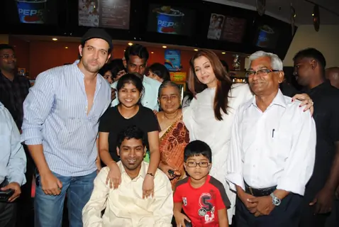 Hrithik Roshan and Aishwarya Rai at special show of Guzaarish for special kids and paraplegic patients at PVR Cinemas in Juhu, Mumbai
