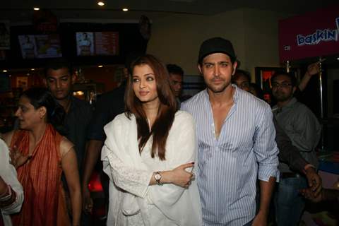 Hrithik Roshan and Aishwarya Rai at special show of Guzaarish for special kids and paraplegic patients at PVR Cinemas in Juhu, Mumbai