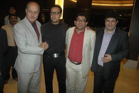 Anupam Kher and Gulshan Grover at launch of Kuch Log film based on 26/11, Novotel