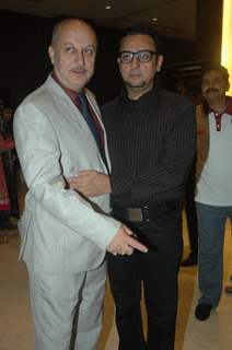 Anupam Kher and Gulshan Grover at launch of Kuch Log film based on 26/11, Novotel