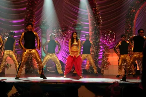 Tanushree Datta on the sets of Saas Bina Sasural