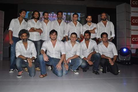 Bollywood actors at Press Conference for the Celebrity cricket League (CCL), Mumbai