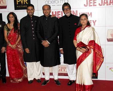 Ashutosh, Abhishek with Amitabh and Jaya Bachchan at Premier Of Film Khelein Hum Jee Jaan Sey