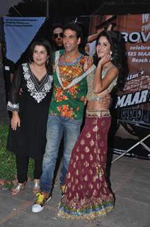 Farah Khan with Akshay Kumar and Katrina Kaif at Film “TEES MAAR KHAN‘’ promotion Beach Party