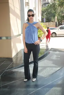 Stylish Neha Dhupia at Radio One studio at Parel. .