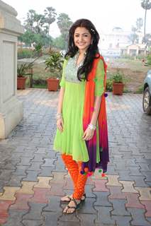 Anushka on the sets of Sony's Saas Bina Sasural . .