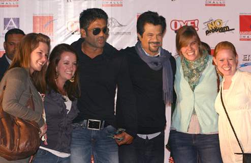 Anil Kapoor and Sunil Shetty at Ambience Mall, in New Delhi to promote thier film