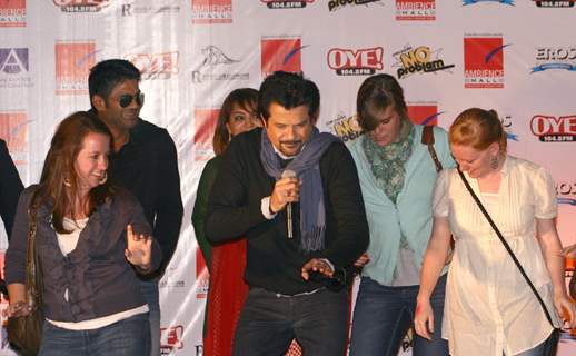 Anil Kapoor and Sunil Shetty at Ambience Mall, in New Delhi to promote thier film