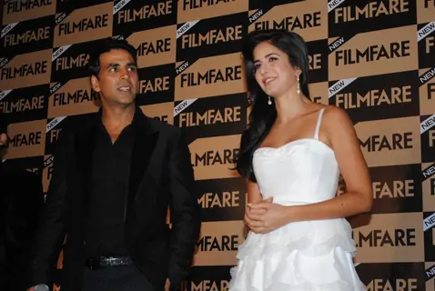 Katrina Kaif and Akshay Kumar unveil Special Anniversay Issue 2010 of Filmfare Magazine at Enigma in Hotel JW Marriott in Juhu, Mumbai