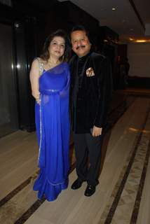 Pankaj Udhas at Urvee Adhikari's wedding reception at Taj Land's End. .