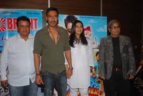 Kajol and Ajay Devgan at Toonpur Ka Superhero music launch at Novotel. .