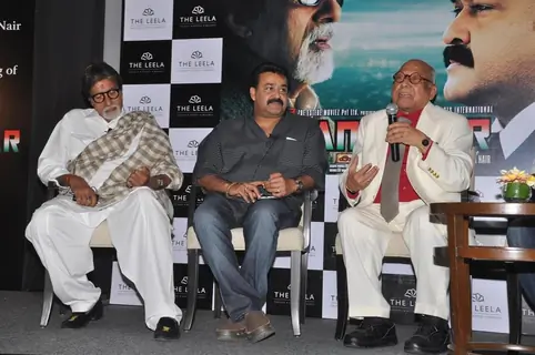 Amitabh Bachchan and Mohanlal at the press meet of Kandahar hosted by the Leela Hotels