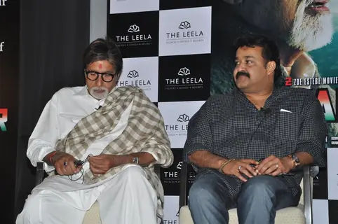 Amitabh Bachchan and Mohanlal at the press meet of Kandahar hosted by the Leela Hotels