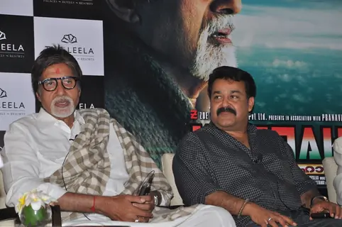 Amitabh Bachchan and Mohanlal at the press meet of Kandahar hosted by the Leela Hotels