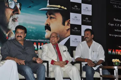 Amitabh Bachchan and Mohanlal at the press meet of Kandahar hosted by the Leela Hotels
